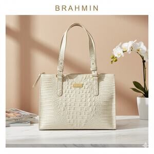 NWT Authentic Brahmin Anywhere Tote in Crocodile Leather